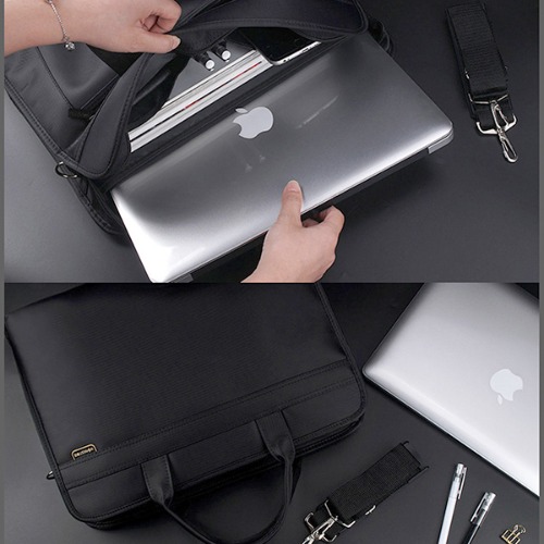플린 토트 천가방,심플 14인치 노트북 수납 서류 가방 숄더 크로스백