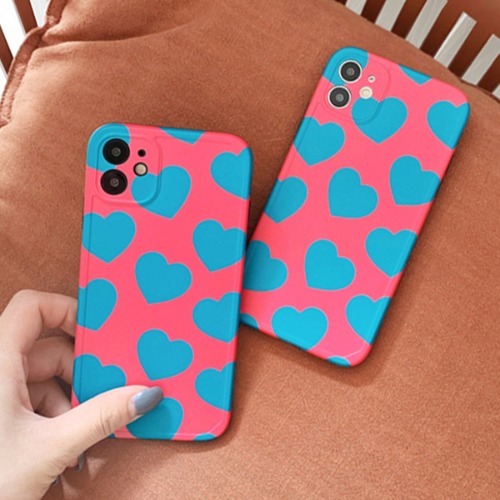 로지 핑크 하트 패턴 젤리 핸드폰 로맨틱 러블리 휴대폰 아이폰케이스 7 8 SE2 X XS Max 11 12 미니 프로 맥스