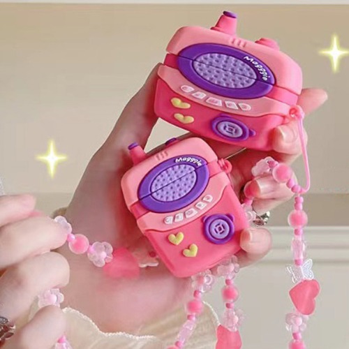 에블린 귀여운 핑크 핸드폰 디자인 젤리 에어팟 에어팟프로 3세대 케이스 러블리 빈티지 키치 캐주얼 레트로 비즈 핑거 스트랩줄