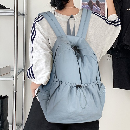 아리안느 바스락 심플 버킷 백팩 모던 베이직 캐주얼 직장인 출근룩 대학생 간편 가벼운 사계절 복조리 조리개 천가방 데일리 가방 빅백 큰가방