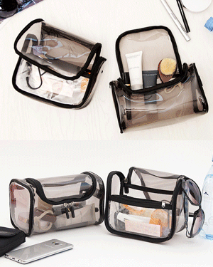 에르빈 PVC 투명 비치 방수 여행용 화장품 샤워 스포츠 운동 멀티 파우치