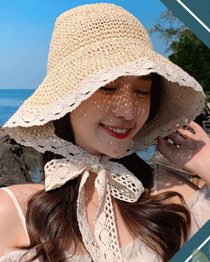 에이스 버킷햇 라피아햇 귀여운 벙거지 보넷 모자 밀짚 왕골 라탄 레이스 리본 여름 비치 챙모자