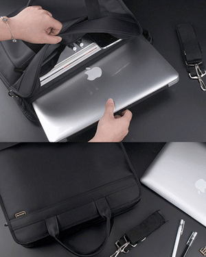 플린 토트 천가방,심플 14인치 노트북 수납 서류 가방 숄더 크로스백