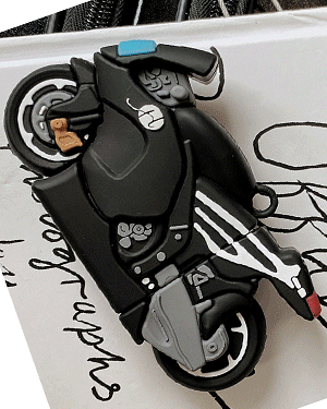 에이스 젤리 실리콘 유니크 캐주얼 오토바이 디자인 에어팟 케이스 키링 열쇠고리