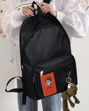 쉘비 캐주얼 여대생 대학생 메쉬 포켓 천가방,심플 책가방 인형 키링 백팩