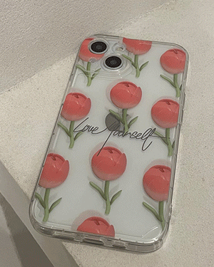 페르민 꽃무늬 플라워 튤립 투명 젤리 실리콘 핸드폰 로맨틱 빈티지 캐주얼 휴대폰 아이폰케이스 7 8 플러스 X XR XS Max 11 12 13 프로 맥스