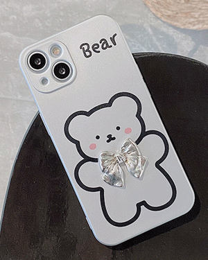 해링턴 귀여운 곰돌이 리본 파츠 젤리 실리콘 핸드폰 빈티지 로맨틱 캐주얼 휴대폰 아이폰케이스 7 8 플러스 X XR XS Max 11 12 13 프로 맥스
