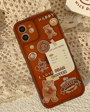 맥코넬 귀여운 곰돌이 반투명 젤리 실리콘 핸드폰 빈티지 러블리 캐주얼 휴대폰 커플 아이폰케이스 7 8 SE2 X XS Max 11 12 미니 프로 맥스