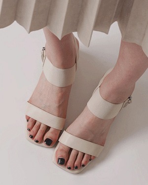 셀레나 청키 통굽 직장인 출근룩 여름 데일리 신발 지퍼 스트랩 심플 베이직 클래식 캐주얼 미들힐 샌들 6.5cm