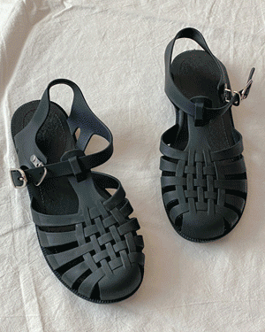 리디아 젤리 레인 슈즈 여름 데일리 간편 비치 신발 유니크 캐주얼 티스트랩 메쉬 샌들 1.5cm