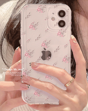 아그네스 플라워 꽃무늬 투명 젤리 실리콘 핸드폰 심플 베이직 러블리 휴대폰 아이폰케이스 7 8 SE2 X XS Max 11 12 미니 프로 맥스