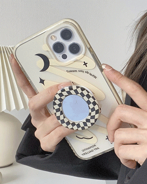 메리앤 모던 시크 체크 체스 젤리 핸드폰 거치대 미러 그립톡 거울 스마트톡 휴대폰 아이폰케이스 7 8 SE2 X XS Max 11 12 프로 맥스