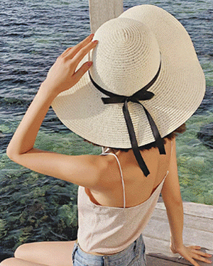 클레어 밀짚 왕골 라탄 리본 바캉스 비치 모자 챙넓은 와이어 파나마햇 라피아햇 여름 챙모자 플로피햇 러블리 자외선 차단 햇빛 가리개 휴양지룩